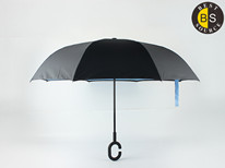 Inside Out Rubber C Handle Upside Down Reverse Umbrella 