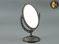 Oval Plastic Make Up Table Standing Antique Mirror