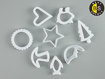 8 Pieces Wholesale Chiristmas White Plastic Cookie Cutter Set